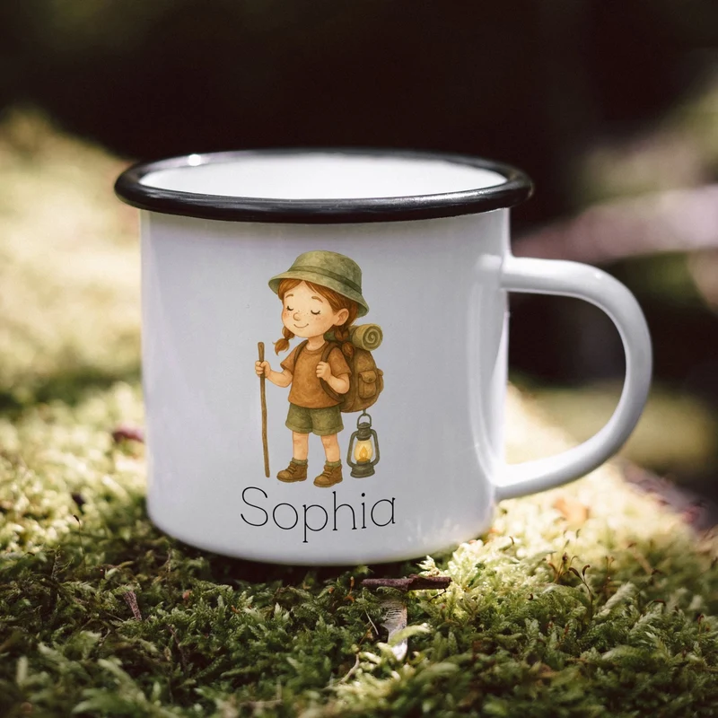 Emaille Tasse - Pfadfinder-Mädchen