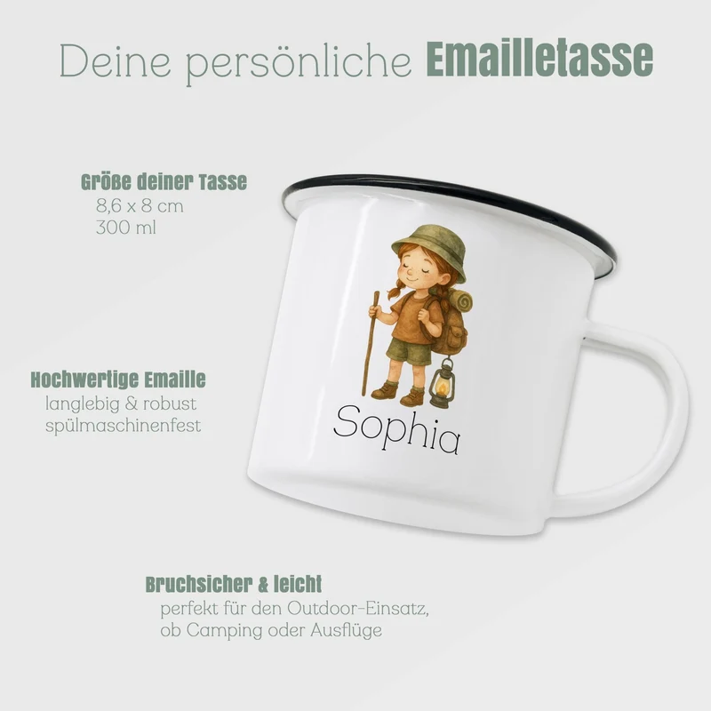 Emaille Tasse - Pfadfinder-Mädchen