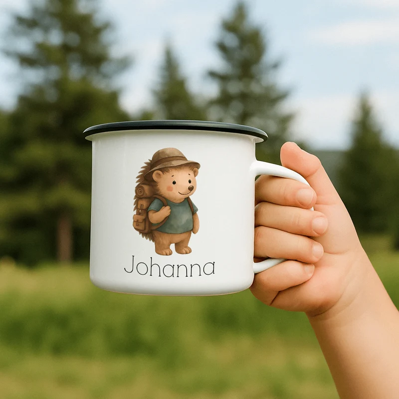 Emaille Tasse - Pfadfinder-Igel