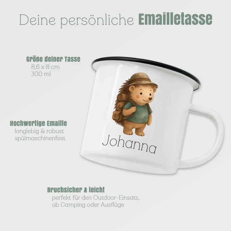 Emaille Tasse - Pfadfinder-Igel