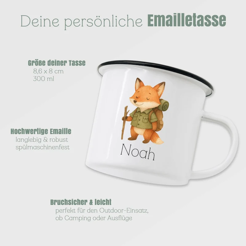 Emaille Tasse - Pfadfinder-Fuchs
