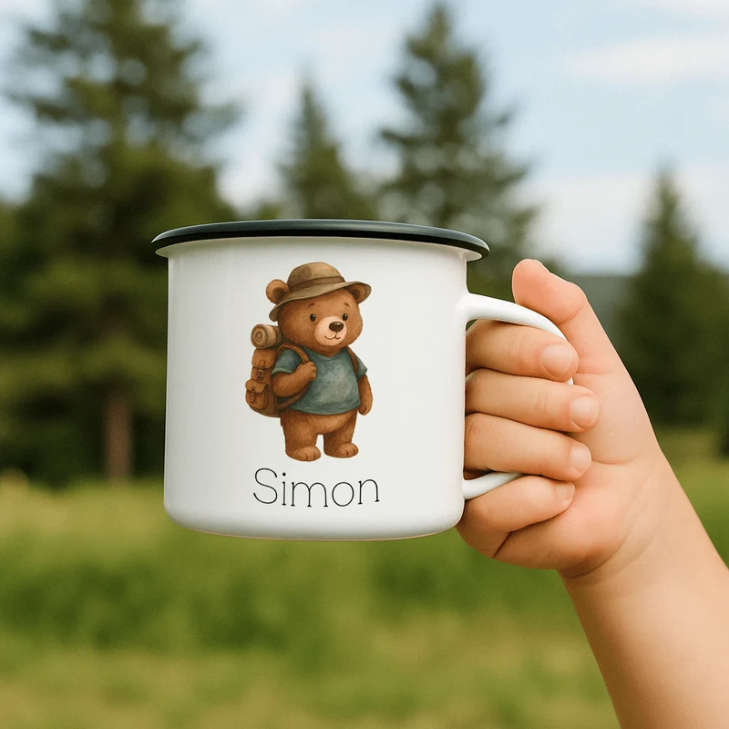 Emaille Tasse - Pfadfinder-Bär