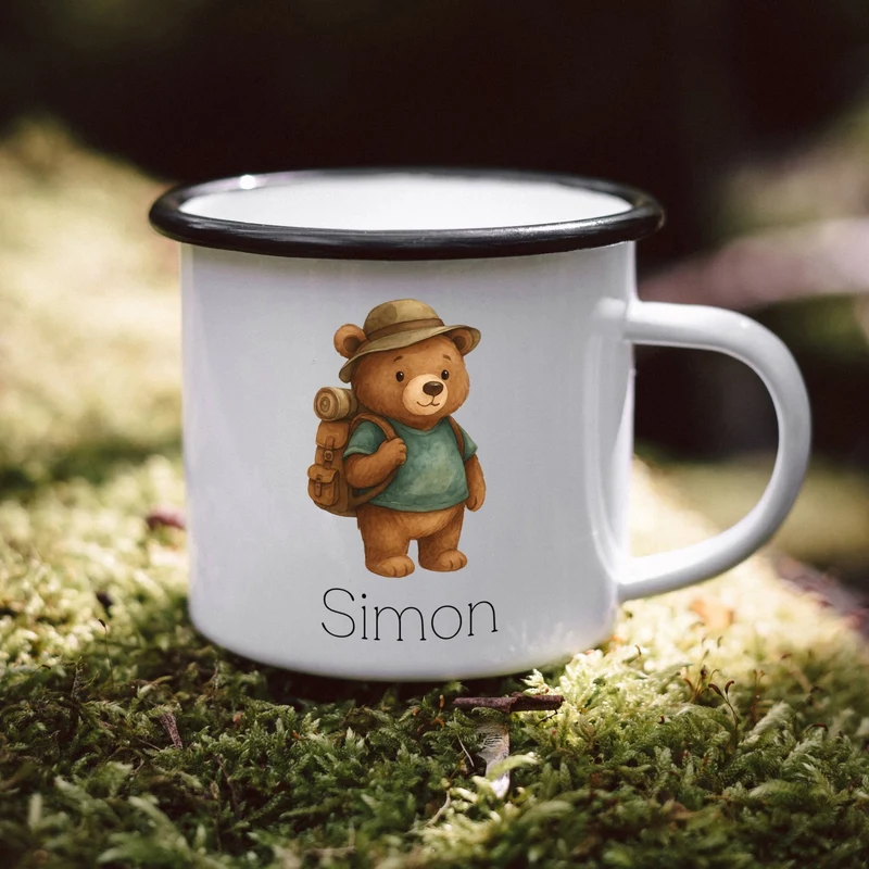 Emaille Tasse - Pfadfinder-Bär