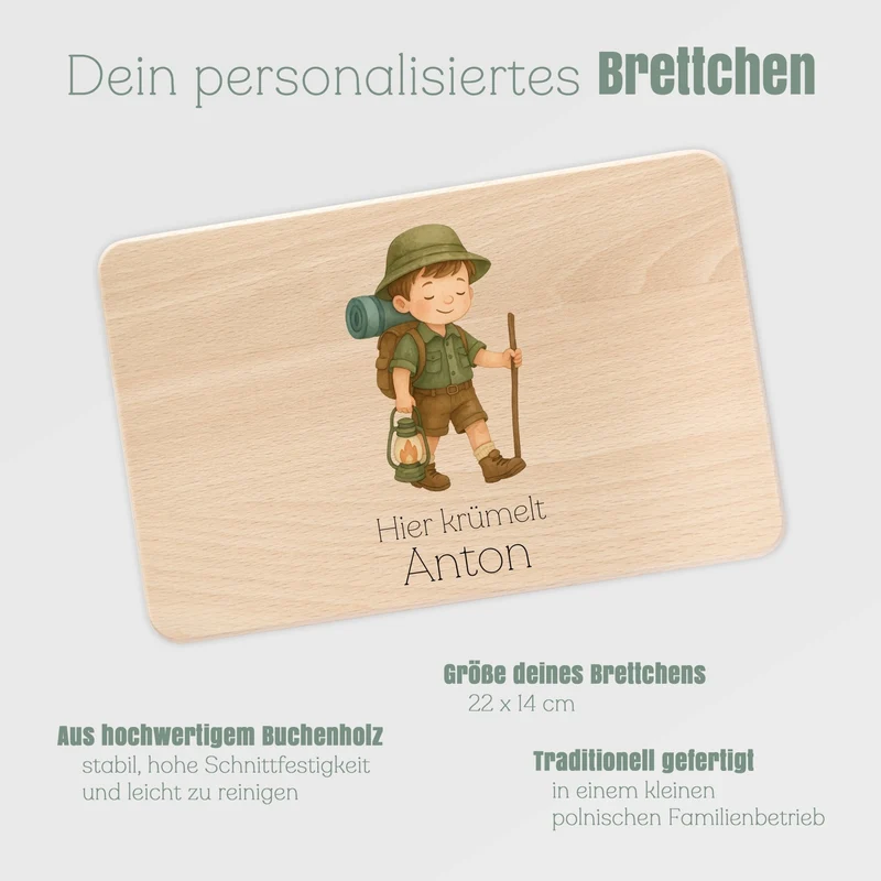 Frühstücksbrett Holz - Pfadfinder-Junge