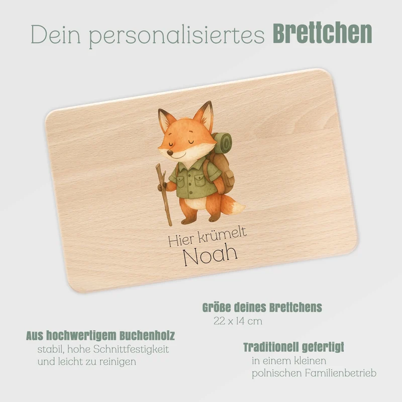 Frühstücksbrett Holz - Pfadfinder-Fuchs