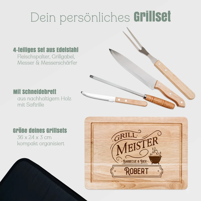Grillset und Tasche - Vintage Grillmeister