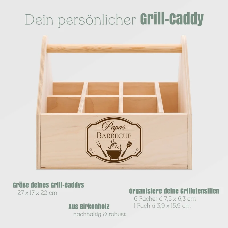 Grill-Caddy aus Holz - Papas Barbecue