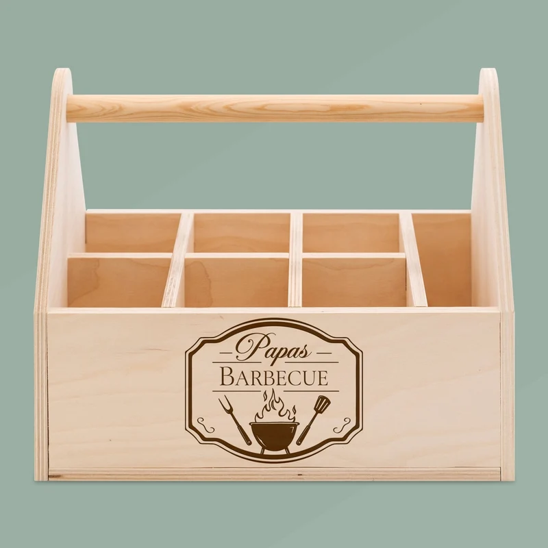 Grill-Caddy aus Holz - Papas Barbecue