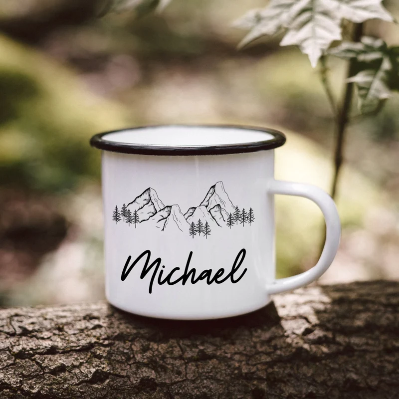 Emaille Tasse - Name Berge