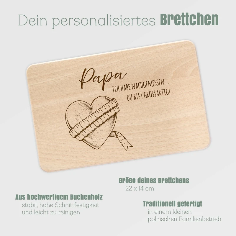 Frühstücksbrett Holz - Wir haben nachgemessen