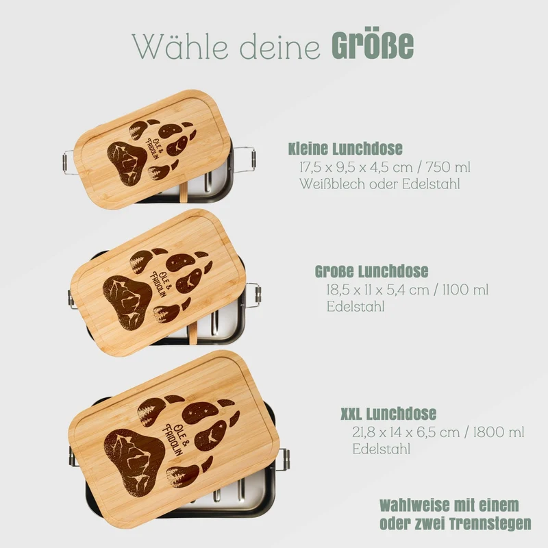 Brotdose Edelstahl - Hundepfote