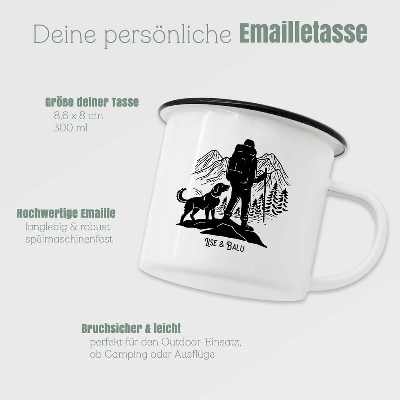 Emaille Tasse - Wanderbuddy
