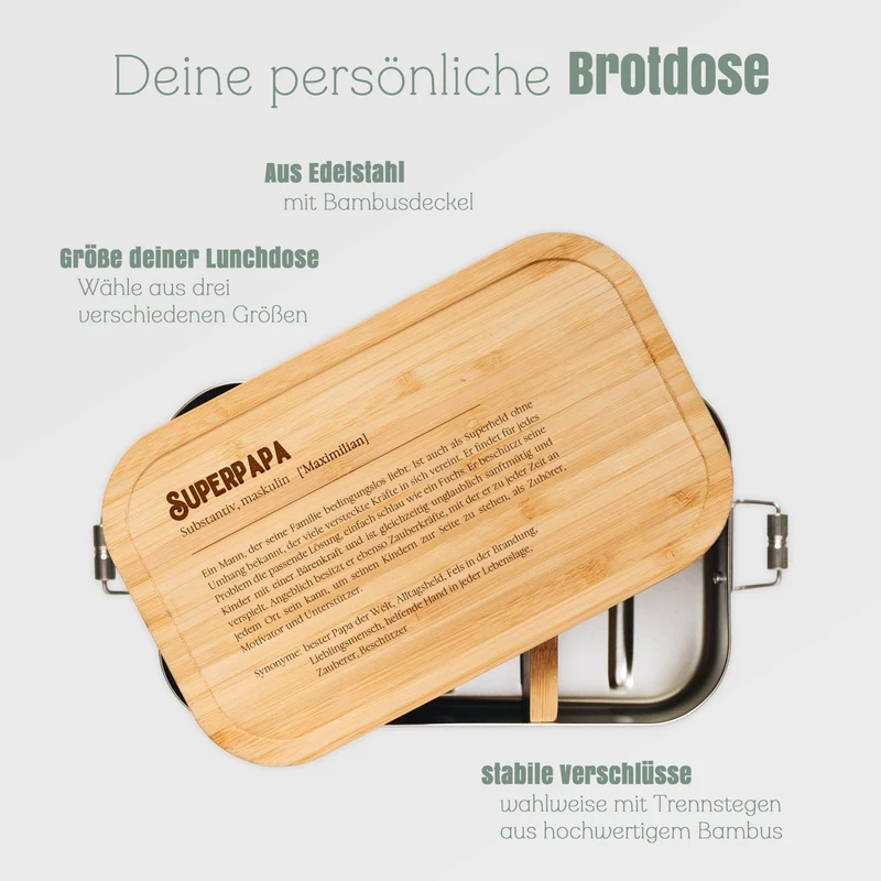 Brotdose Edelstahl - Definition Superpapa