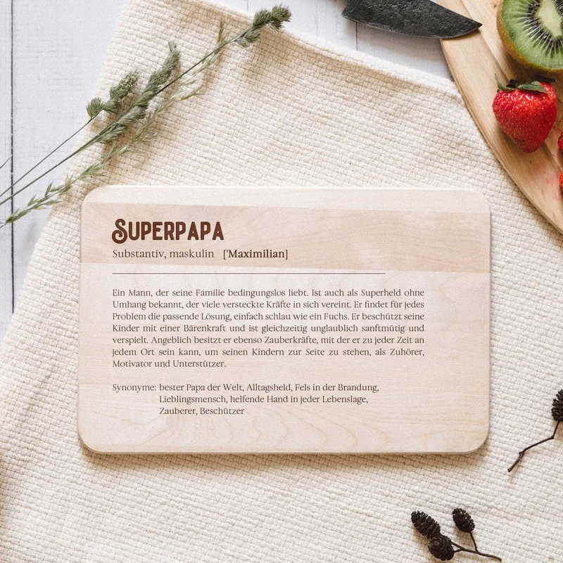 Frühstücksbrett Holz - Definition Superpapa