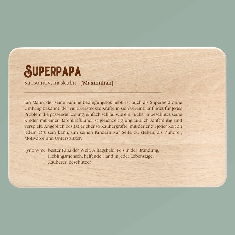 Frühstücksbrett Holz - Definition Superpapa