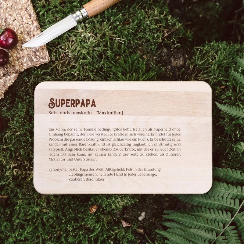Frühstücksbrett Holz - Definition Superpapa