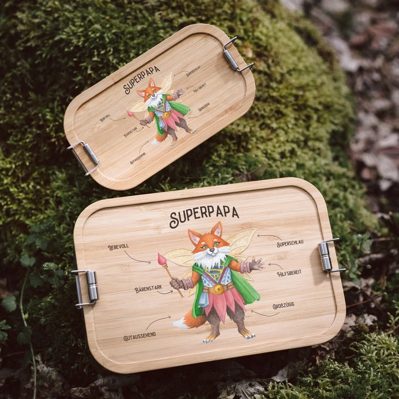 Brotdose Edelstahl - Superpapa Superheld