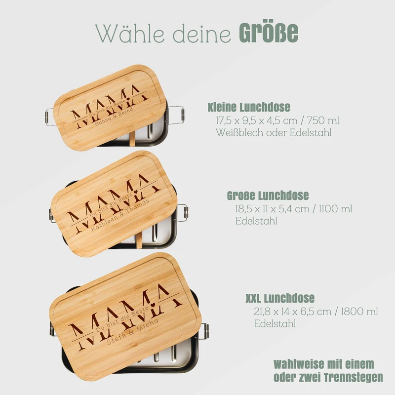 Brotdose Edelstahl - Mama du bist die Beste