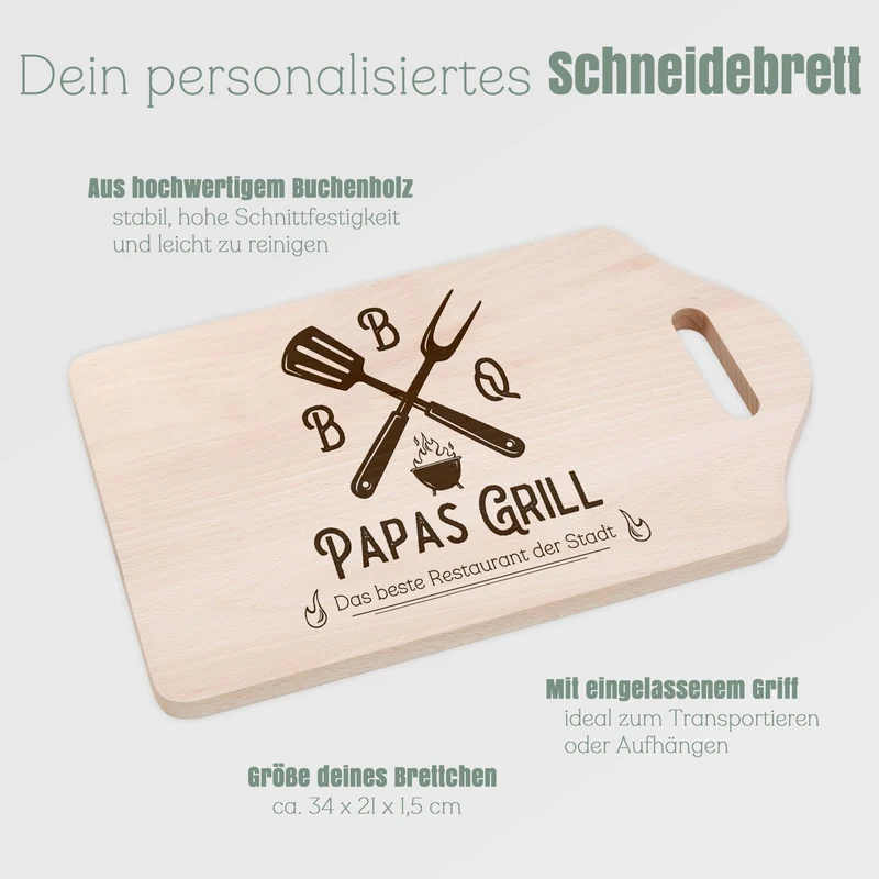 Schneidebrett mit Griffmulde - Papas Grill
