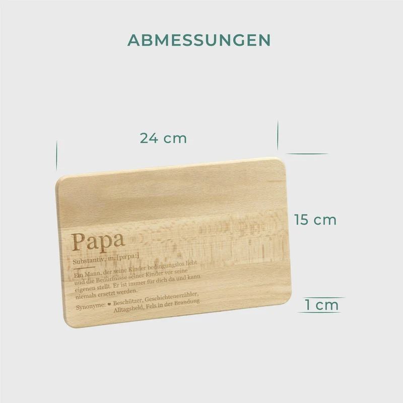 Frühstücksbrettchen aus Holz - Geschenk für Papa | Geschenk für Vater zum Vatertag, Geburtstag, Namenstag & Weihnachten, ca. 24 x 15 cm