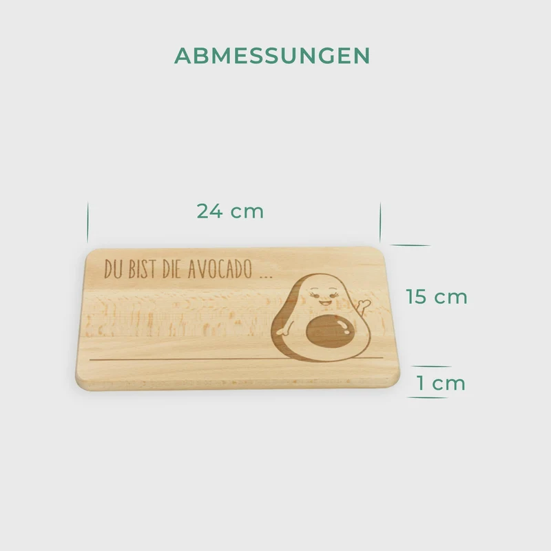 Frühstücksbrettchen aus Holz - 2er-Set - Avocado & Toast | Romantisches Geschenk für sie und ihn, Geschenk für Freundin, für Frauen & Männer