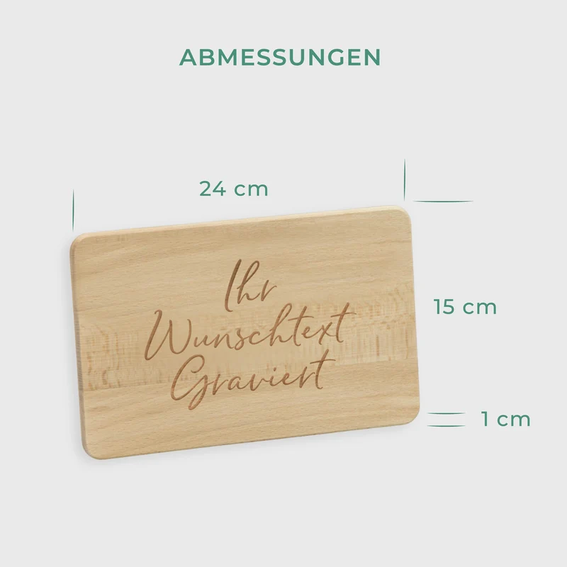 Frühstücksbrettchen mit Gravur - Personalisiert mit Wunschtext - Gravur mit Namen - Geschenk für Erwachsene & Kinder zum Geburtstag & Namenstag - FSC®