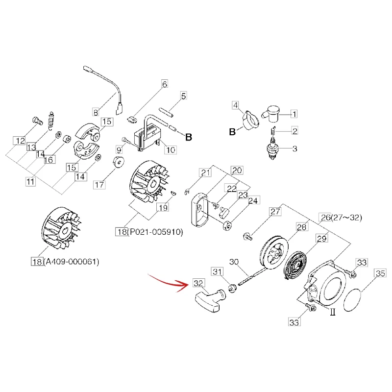IMPUGNATURA DECESPUGLIATORE ECHO CLS 5010 E ALTRI MODELLI