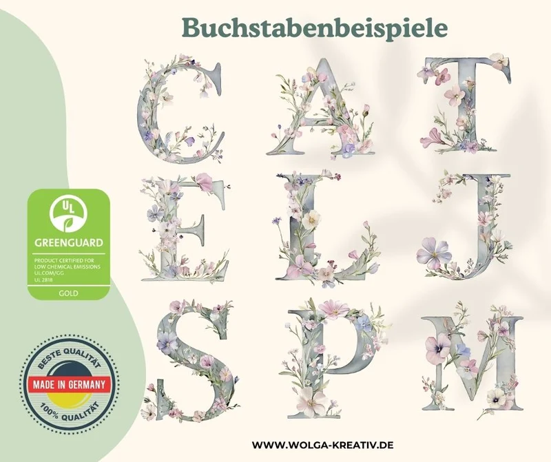 Personalisierte Emaille Tasse mit Namen Blumen Motiv