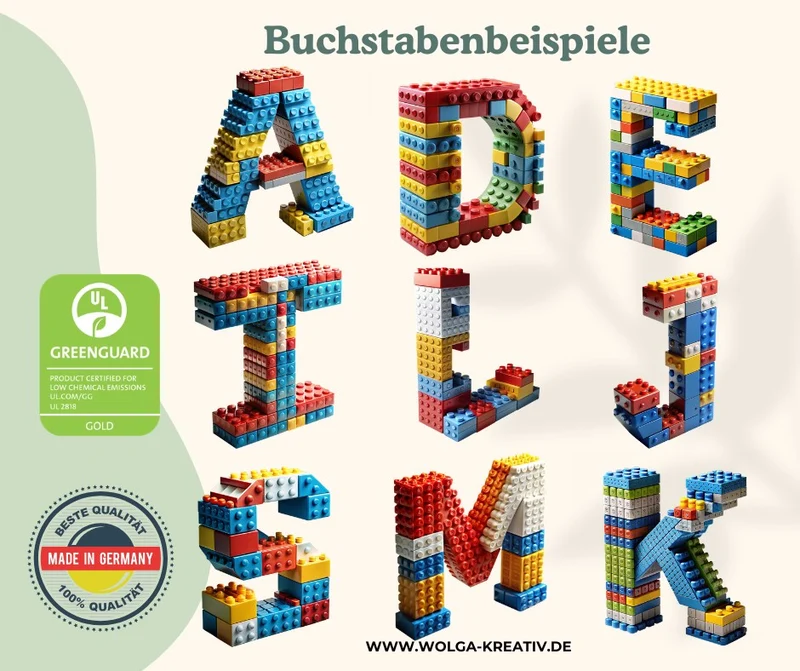 Personalisierte Trinkflasche mit Strohhalm Kinder mit Namen Baustein