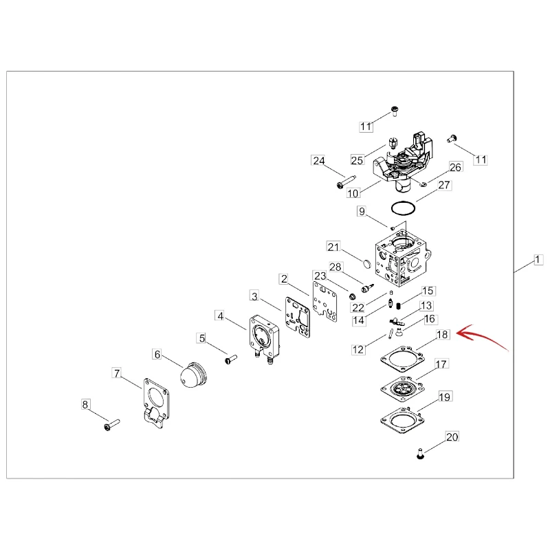 GUARNIZIONE MEMBRANA CON DISCO CARBURATORE DECESPUGLIATORE ECHO SRM 222ESL