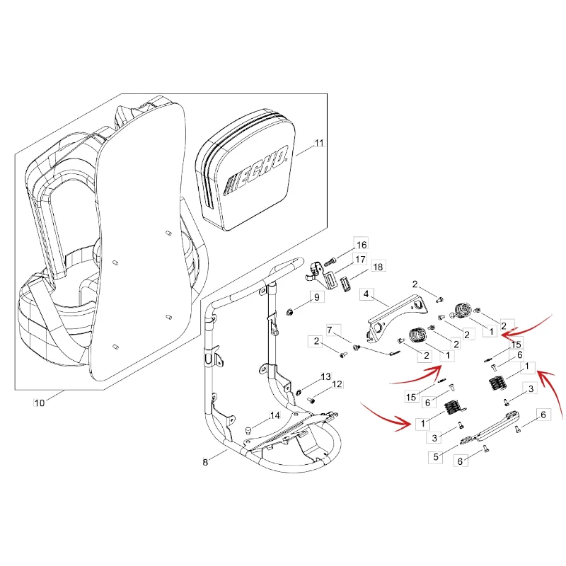 AMMORTIZZATORE TELAIO DECESPUGLIATORE ECHO RM 520ES