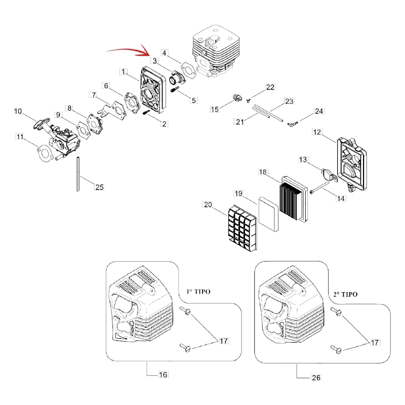 COLLETTORE ASPIRAZIONE DECESPUGLIATORE ECHO 520