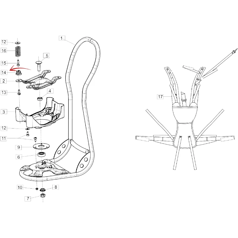 SUPPORTO MOLLA ANTIVIBRANTE MOTORE DECESPUGLIATORE EFCO DSF 5400-DSF 5500