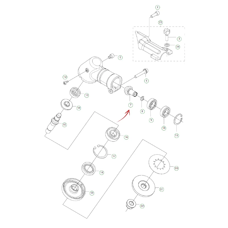 PIGNONE PER COPPIA CONICA DECESPUGLIATORE HUSQVARNA 243-543-553 E ZENOAH BCZ400 L