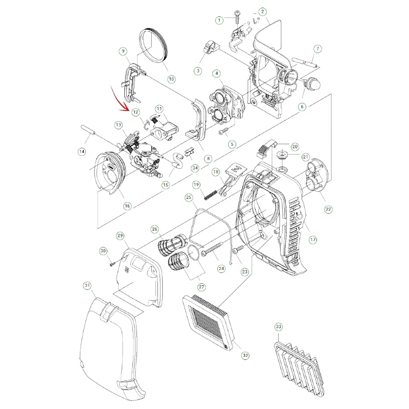 GANCIO PER COLLETTORE CON VALVOLA A FARFALLA DECESPUGLIATORE HUSQVARNA 345-545
