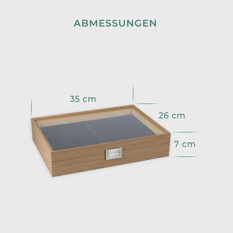 Brillenbox zur Aufbewahrung von 8 Brillen - ca. 35 x 26 x 9 cm - Sonnenbrillen Präsentation Brillendisplay