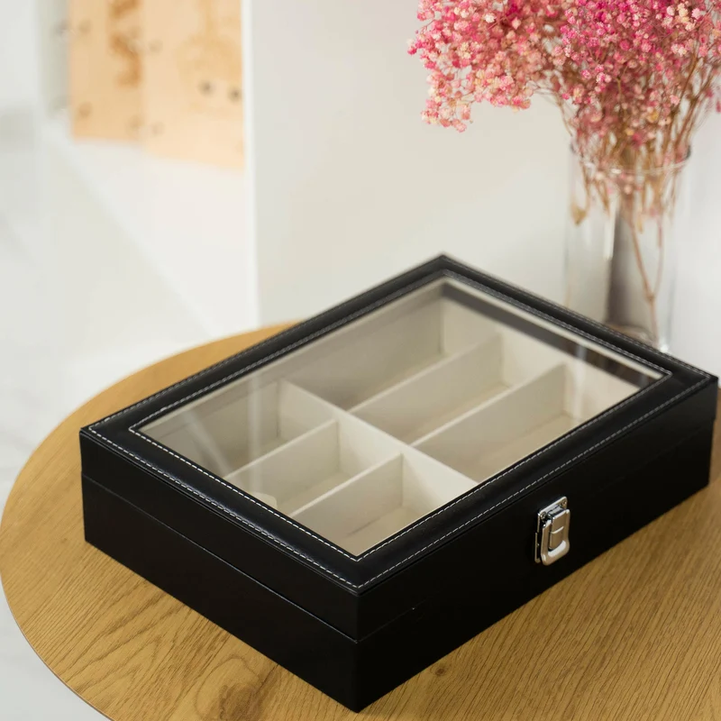 Brillenbox zur Aufbewahrung von 8 Brillen - ca. 35 x 26 x 9 cm - Sonnenbrillen Präsentation Brillendisplay