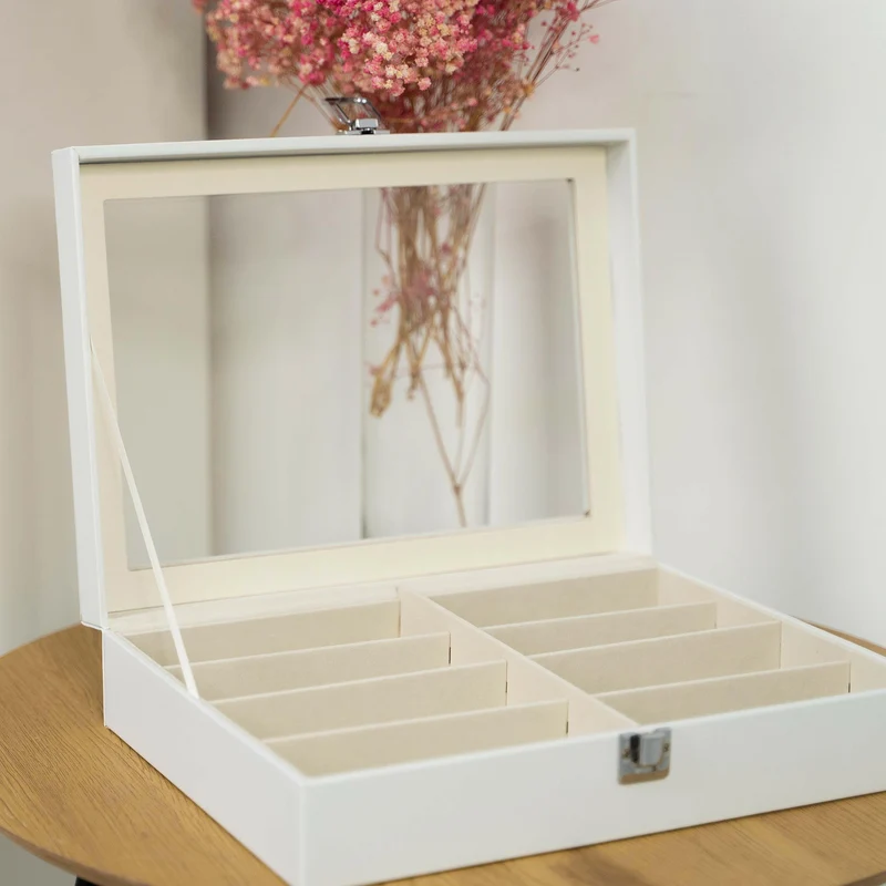 Brillenbox zur Aufbewahrung von 8 Brillen - ca. 35 x 26 x 9 cm - Sonnenbrillen Präsentation Brillendisplay