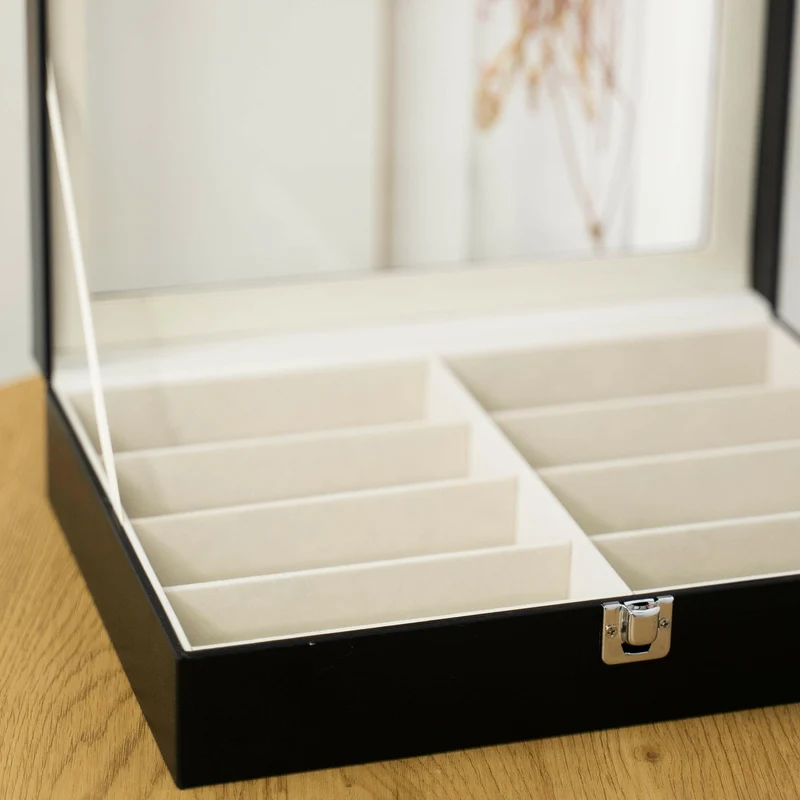 Brillenbox zur Aufbewahrung von 8 Brillen - ca. 35 x 26 x 9 cm - Sonnenbrillen Präsentation Brillendisplay