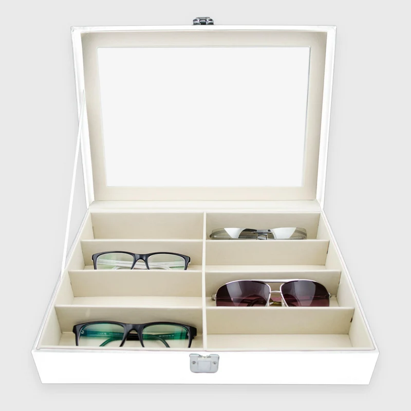 Brillenbox zur Aufbewahrung von 8 Brillen - ca. 35 x 26 x 9 cm - Sonnenbrillen Präsentation Brillendisplay