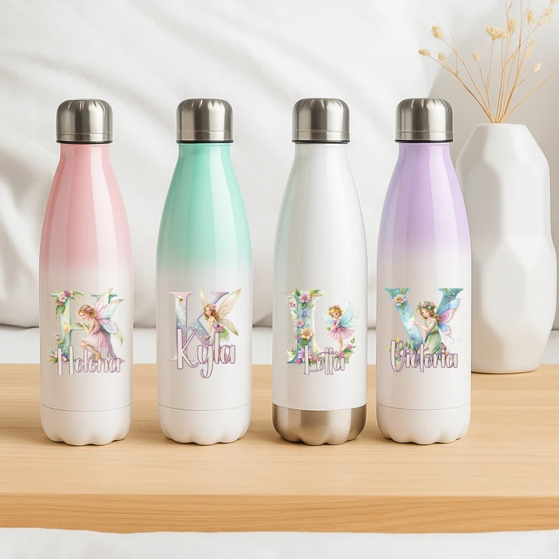Personalisierte Thermoflasche Kinder mit Namen Fee für Schule