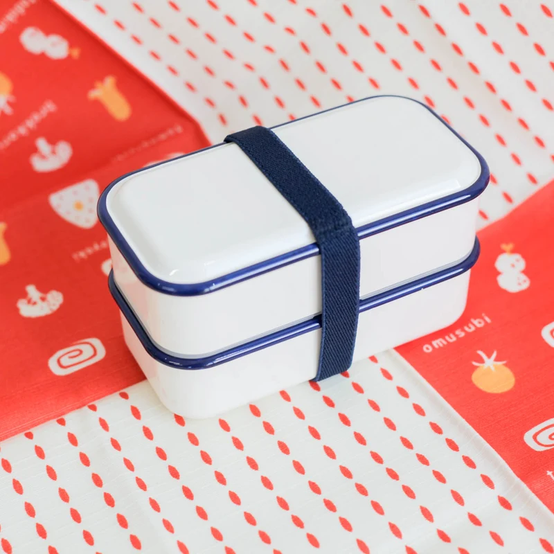 Retro Moda Bento Box | White & Navy