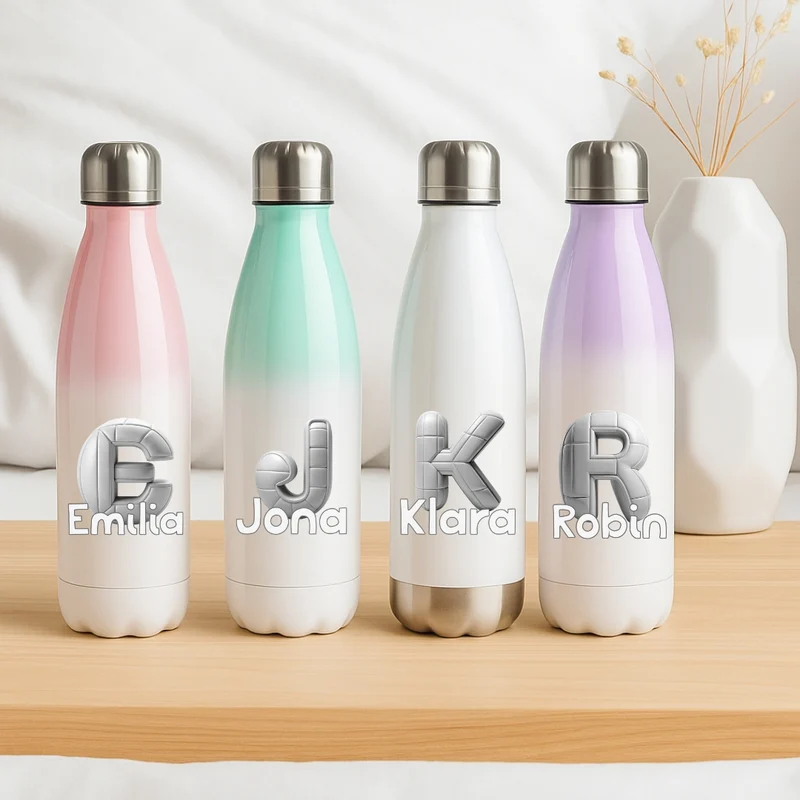 Personalisierte Thermoflasche Kinder mit Namen Volleyball für Schule