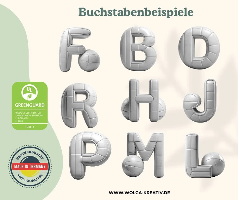 Personalisiertes Holzbrettchen mit Namen – Volleyball Buchstabe für Kinder