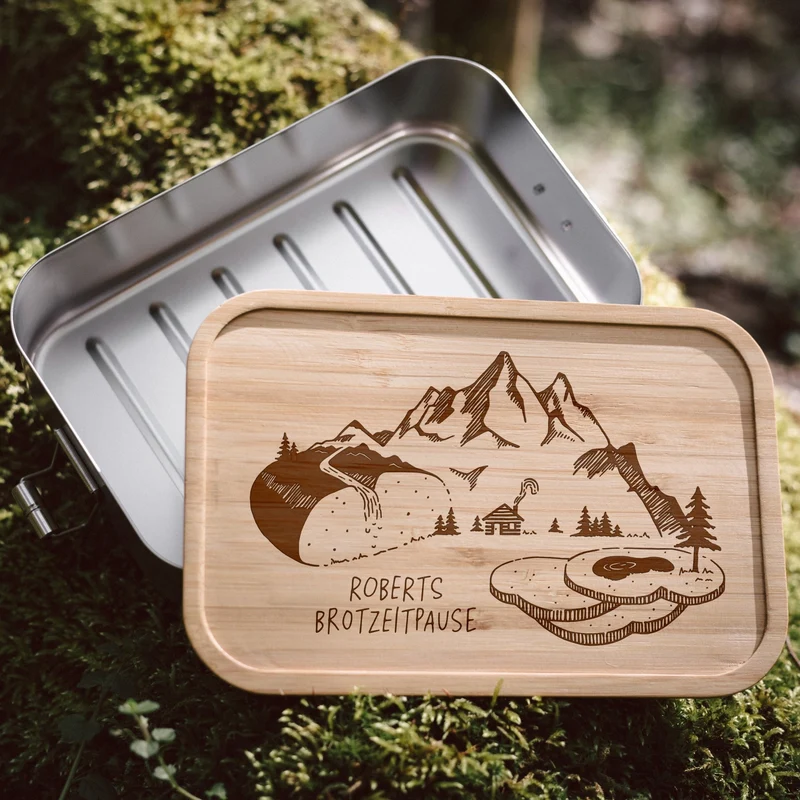 Brotdose Edelstahl - Berge Brotlandschaft