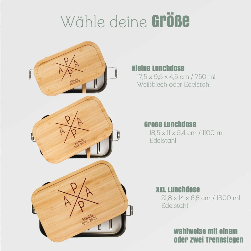 Brotdose Edelstahl - P A P A est.