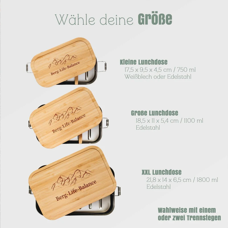 Brotdose Edelstahl - Berg-Life-Balance