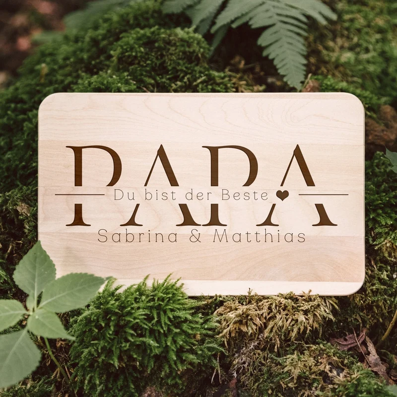 Frühstücksbrett Holz - Papa Du bist der Beste