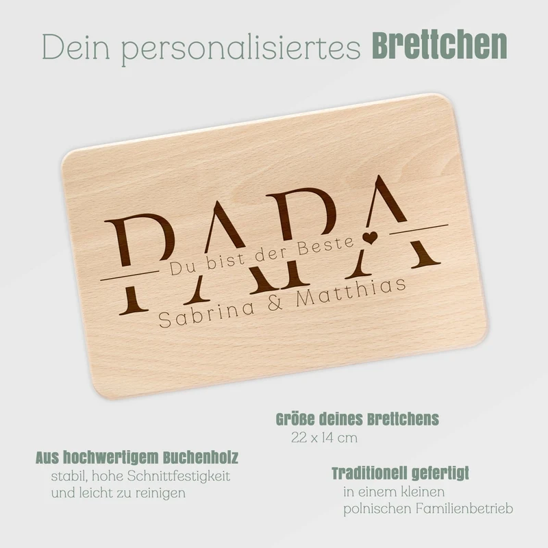 Frühstücksbrett Holz - Papa Du bist der Beste