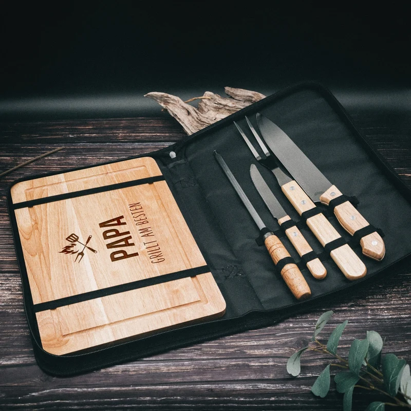Grillset und Tasche - Papa grillt am Besten